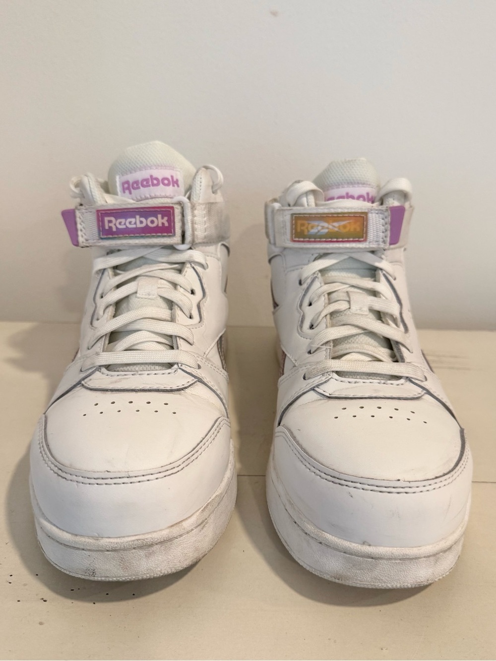 Reebok Work White Holographic High Top Leather Sneakers Safety Toe Size 9W - Picture 5 of 15